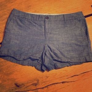 Merona womens blue linen shorts size 8